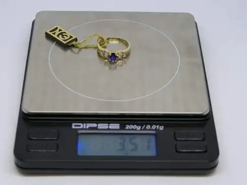 R46 - Goldring mit Edelsteinen – Ring – 14 Karat – 585 Echtgold – Goldring