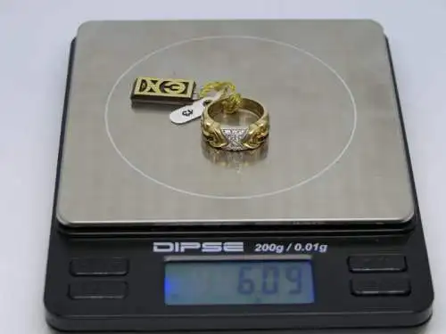 R47 - Goldring mit Edelsteinen – Ring – 14 Karat – 585 Echtgold – Goldring