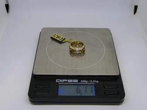 R48 - Goldring mit Edelsteinen – Ring – 14 Karat – 585 Echtgold – Goldring