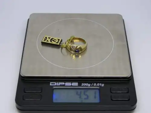 R49 - Goldring mit Edelsteinen– Ring – 14 Karat – 585 Echtgold – Goldring