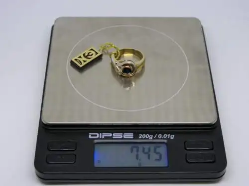 R50 - Goldring mit Edelsteinen – Ring – 14 Karat – 585 Echtgold – Goldring