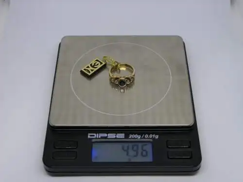 R54 - Goldring mit Edelsteinen – Ring – 14 Karat – 585 Echtgold – Goldring