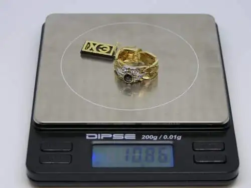 R55 - Goldring mit Edelsteinen – Ring – 14 Karat – 585 Echtgold – Goldring