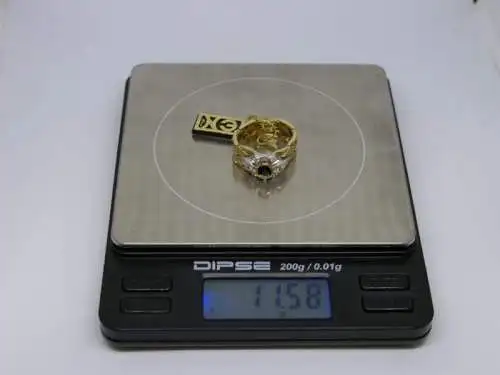 R56 - Goldring mit Edelsteinen – Ring – 14 Karat – 585 Echtgold – Goldring