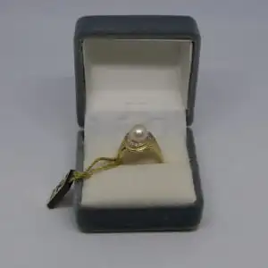 R57 - Goldring - Perle – Ring – 14 Karat – 585 Echtgold – Gelbgold