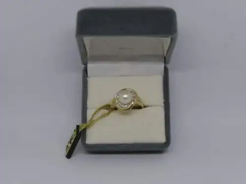 R57 - Goldring - Perle – Ring – 14 Karat – 585 Echtgold – Gelbgold