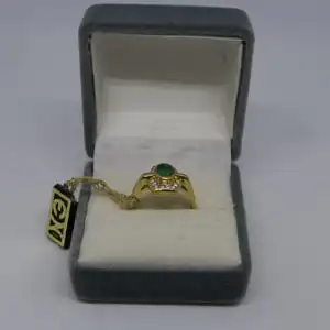 R97 - Goldring mit Edelsteinen - 14 Karat - 585 Echtgold - Goldring