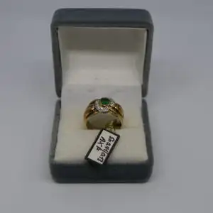R98 - Goldring mit Edelsteinen - 14 Karat - 585 Echtgold - Goldring