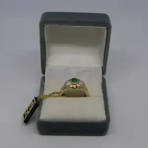 R99 - Goldring mit Edelsteinen - 14 Karat - 585 Echtgold - Goldring