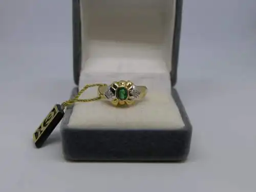 R99 - Goldring mit Edelsteinen - 14 Karat - 585 Echtgold - Goldring