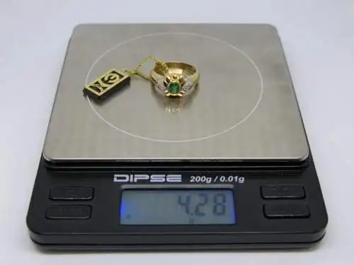 R99 - Goldring mit Edelsteinen - 14 Karat - 585 Echtgold - Goldring