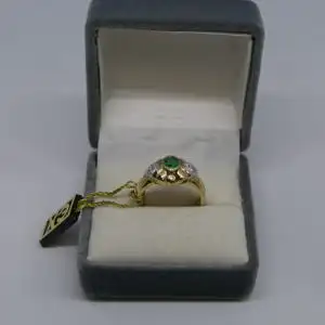 R100 - Goldring mit Edelsteinen - 14 Karat - 585 Echtgold - Goldring
