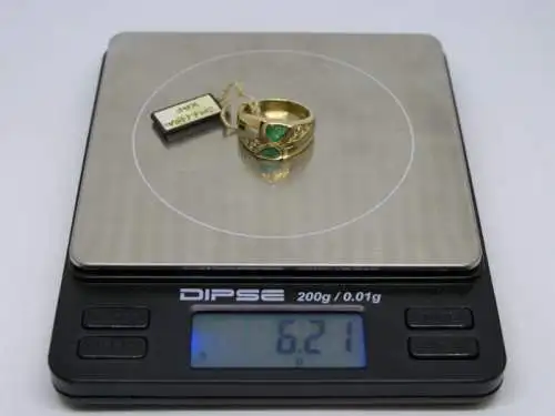 R105 - Goldring mit Edelsteinen – Ring – 14 Karat – 585 Echtgold – Goldring