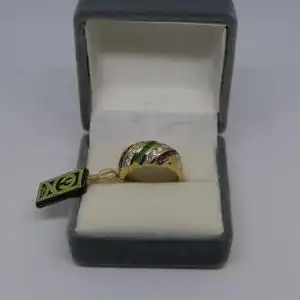 R106 - Goldring mit Edelsteinen – Ring – 14 Karat – 585 Echtgold – Goldring