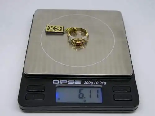 R108 - Goldring mit Edelsteinen – Ring – 14 Karat – 585 Echtgold – Goldring