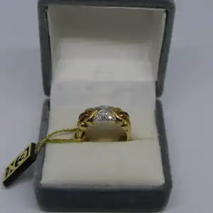 R109 - Goldring mit Edelsteinen – Ring – 14 Karat – 585 Echtgold – Goldring