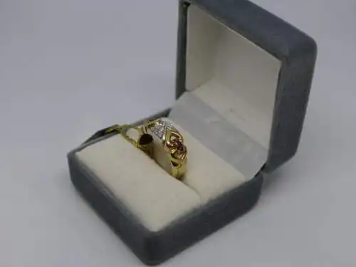R109 - Goldring mit Edelsteinen – Ring – 14 Karat – 585 Echtgold – Goldring
