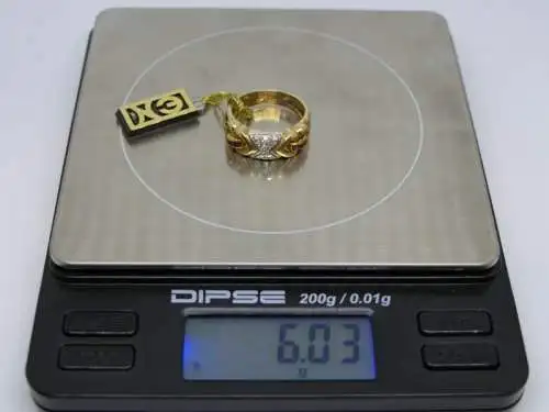 R109 - Goldring mit Edelsteinen – Ring – 14 Karat – 585 Echtgold – Goldring