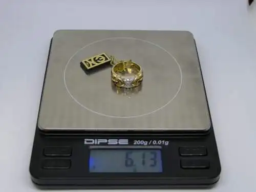 R110 - Goldring mit Edelsteinen – Ring – 14 Karat – 585 Echtgold – Goldring