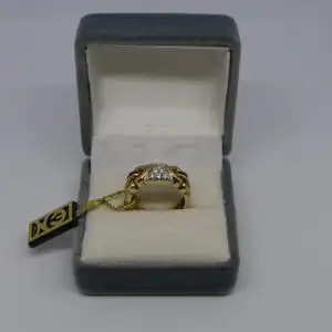 R111 - Goldring mit Edelsteinen – Ring – 14 Karat – 585 Echtgold – Goldring