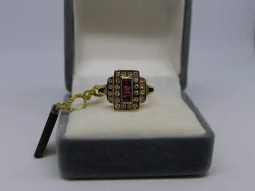 R112 - Goldring mit Edelsteinen – Ring – 14 Karat – 585 Echtgold – Goldring