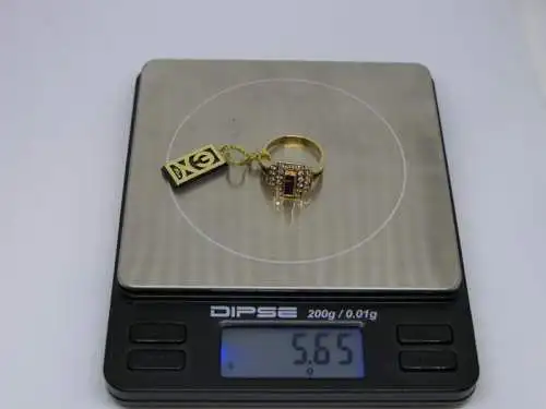 R112 - Goldring mit Edelsteinen – Ring – 14 Karat – 585 Echtgold – Goldring