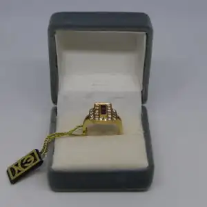R113 - Goldring mit Edelsteinen – Ring – 14 Karat – 585 Echtgold – Goldring