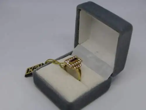 R113 - Goldring mit Edelsteinen – Ring – 14 Karat – 585 Echtgold – Goldring