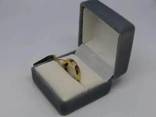 R114 - Goldring mit Edelsteinen – Ring – 14 Karat – 585 Echtgold – Goldring