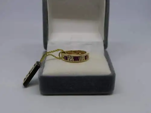 R115 - Goldring mit Edelsteinen – Ring – 14 Karat – 585 Echtgold – Goldring