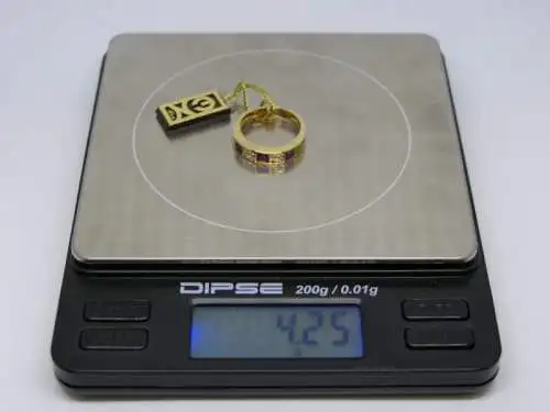 R115 - Goldring mit Edelsteinen – Ring – 14 Karat – 585 Echtgold – Goldring