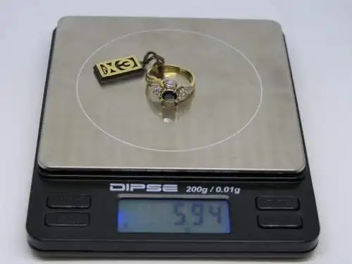 R120 - Goldring mit Edelsteinen – Ring – 14 Karat – 585 Echtgold – Goldring