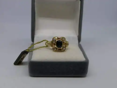 R117 - Goldring mit Edelsteinen – Ring – 14 Karat – 585 Echtgold – Goldring