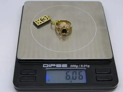 R117 - Goldring mit Edelsteinen – Ring – 14 Karat – 585 Echtgold – Goldring