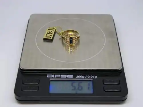 R116 - Goldring mit Edelsteinen – Ring – 14 Karat – 585 Echtgold – Goldring