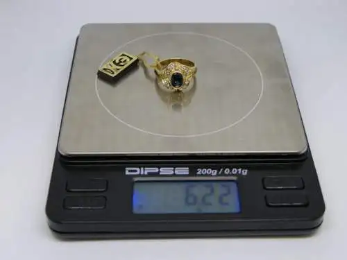 R121 - Goldring mit Edelsteinen – Ring – 14 Karat – 585 Echtgold – Goldring