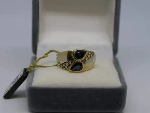 R121 - Goldring mit Edelsteinen – Ring – 14 Karat – 585 Echtgold – Goldring