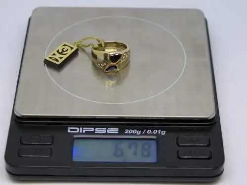 R121 - Goldring mit Edelsteinen – Ring – 14 Karat – 585 Echtgold – Goldring