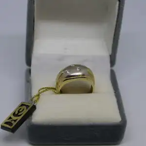 R126 - Goldring mit Diamanten - Ring - 14 Karat - 585 Echtgold - Goldring
