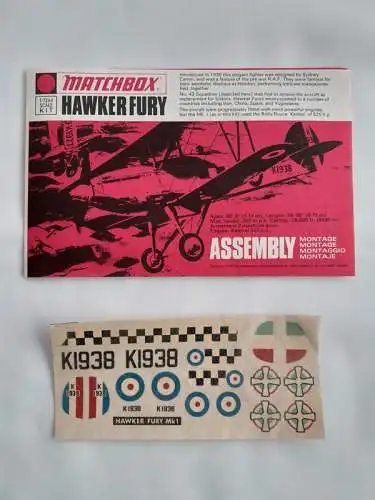 Matchbox - Hawker Fury-1/72-PK 1-Modellflieger-OVP-1274