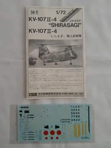 Fujimi Boeing Vertol KV-107II-4 Shirasagi JGSDF-1:72-7AH1-Modellflieger-OVP-1247
