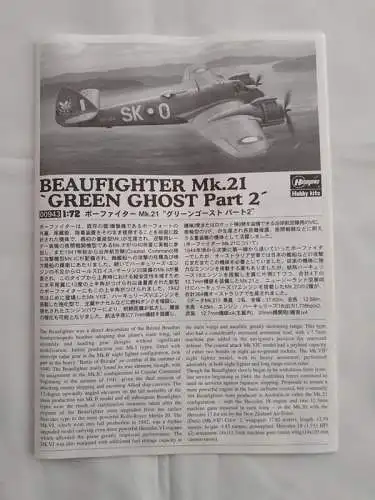Hasegawa-Beaufighter Mk.21 `Green Ghost Part 2´-1:72-00943-Modellflieger-OVP-1241