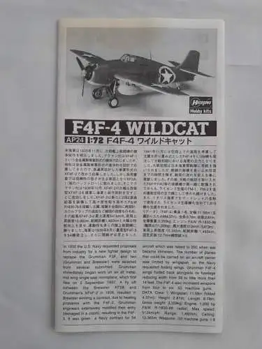 Hasegawa F4F-4 Wildcat-51324-1:72-Modellflieger-Bauteile versiegelt-OVP-1233