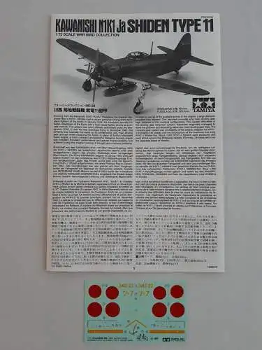 Tamiya Kawanishi N1K1 Ja Shiden Type 11-1:72-60768-Modellflieger-OVP-1165