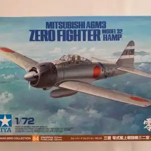 Tamiya Mitsubishi A6M3 Zero Fighter Model 32 (Hamp)-1:72-60784-Modellflieger-OVP-1158