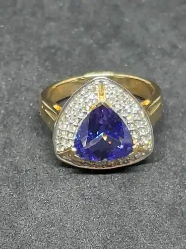 K2/99 - Goldring mit Diamanten - 14 Karat - 585 Echtgold - Ring