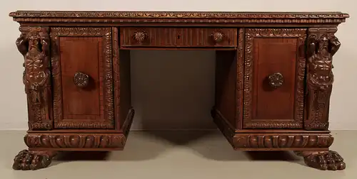 Gigantischer vollfigürlicher Schreibtisch aus der Gründerzeit Antik Kolosseum