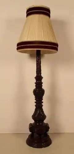 Seltene Gründerzeit Stehlampe mit schönem Schnitzwerk Antik Kolosseum