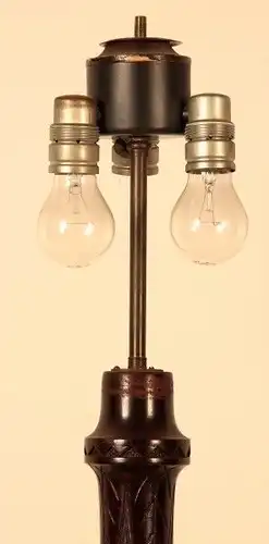 Seltene Gründerzeit Stehlampe mit schönem Schnitzwerk Antik Kolosseum