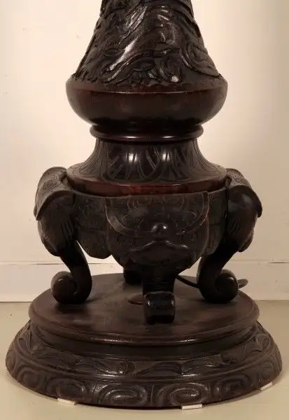 Seltene Gründerzeit Stehlampe mit schönem Schnitzwerk Antik Kolosseum 8